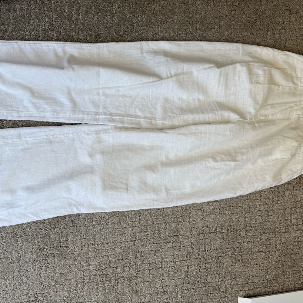 Abercrombie & Fitch White Linen Trousers sz small